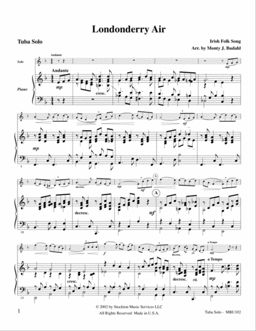 Londonderry Air Londonderry Air Tuba scores gallery preview page 1