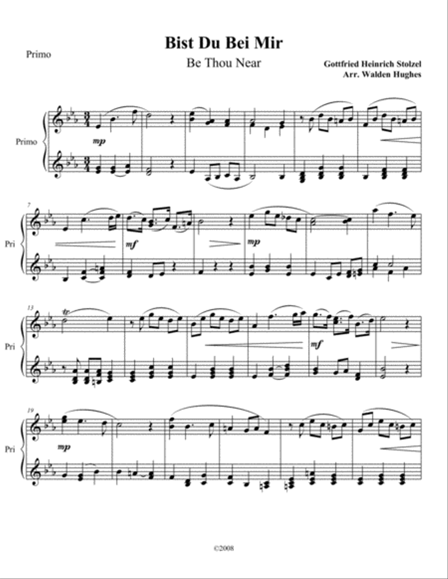 Bist Du Bei Mir (Be Thou Near) formerly thought to be by J.S. Bach Piano scores gallery preview page 1