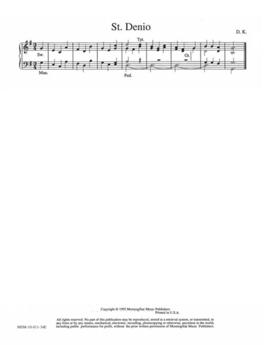 St. Denio Organ scores gallery preview page 1
