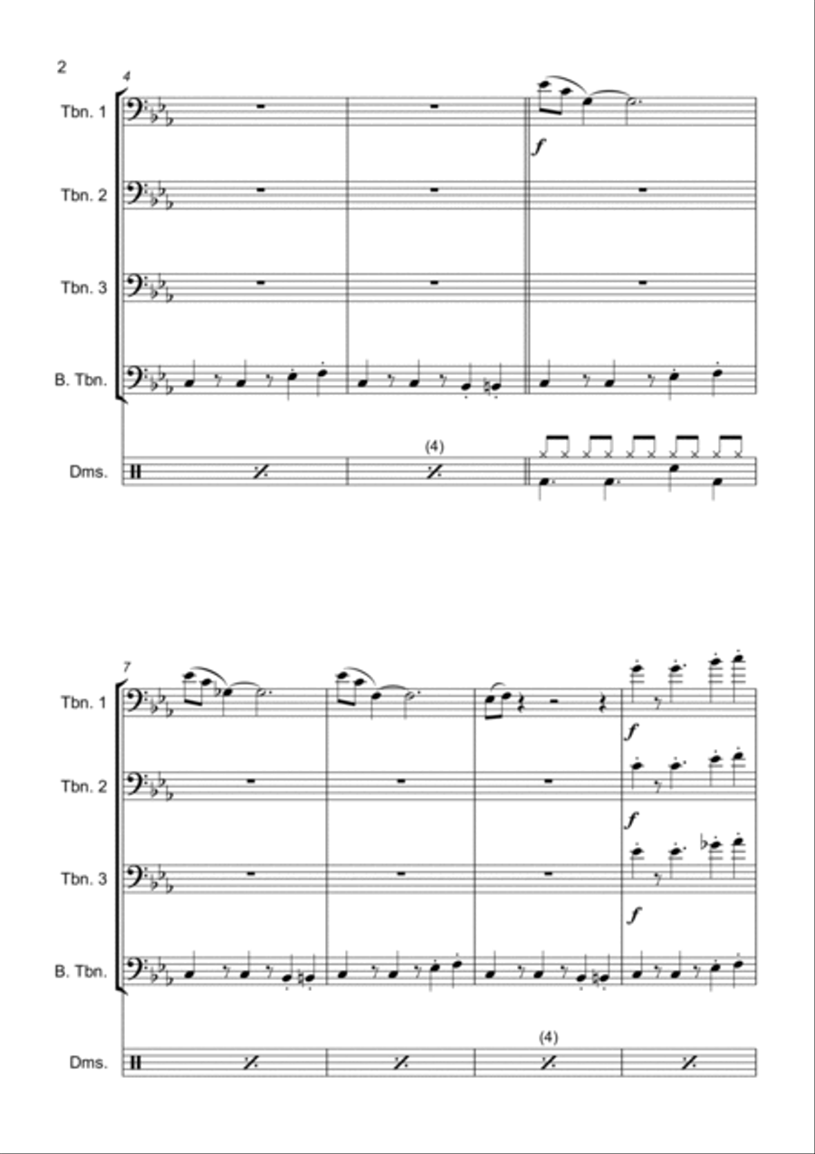 Mission: Impossible Theme from the Paramount Television Series MISSION: IMPOSSIBLE Brass Quartet scores gallery preview page 4
