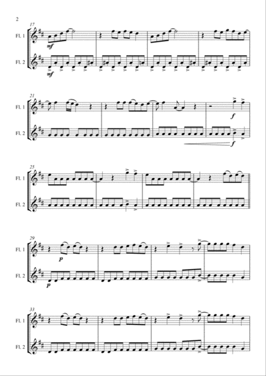 Mamma Mia Flute Duet scores gallery preview page 4