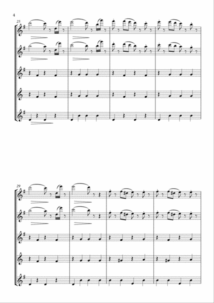 Radetzky March arranged for Flute Quintet Woodwind Quintet scores gallery preview page 6