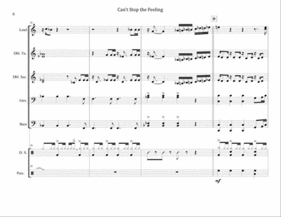 Can't Stop The Feeling from TROLLS Steel Drum Band scores gallery preview page 6
