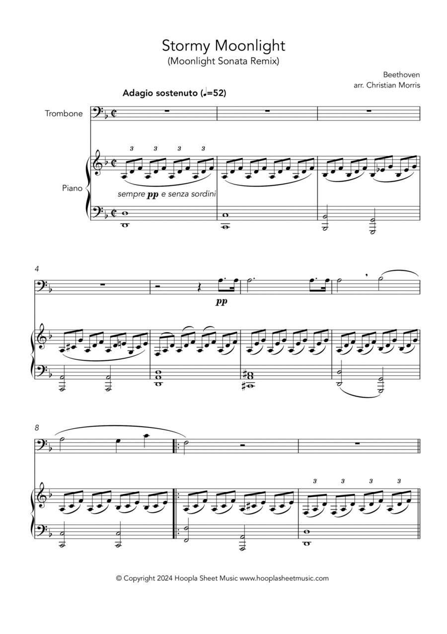 Stormy Moonlight (Moonlight Sonata Remix) Piano scores gallery preview page 1