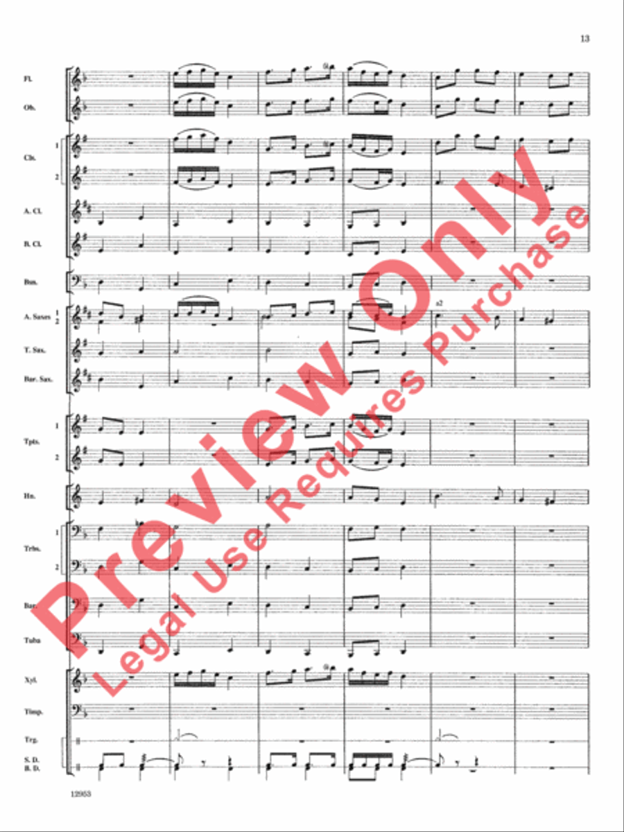 English Folk-Song Fantasy Concert Band scores gallery preview page 14