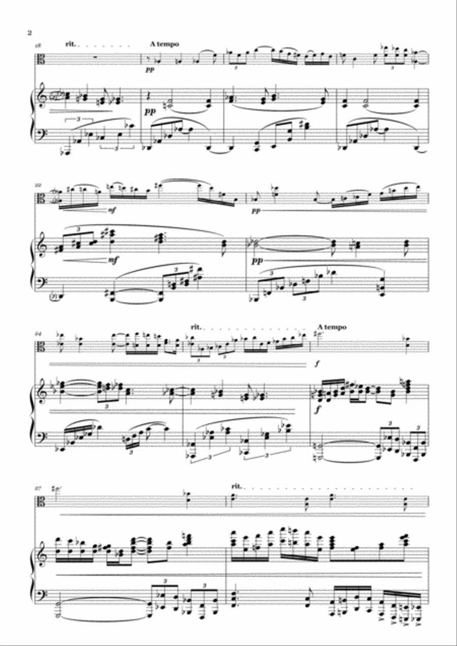 Rhapsody for Viola and Piano Piano scores gallery preview page 2