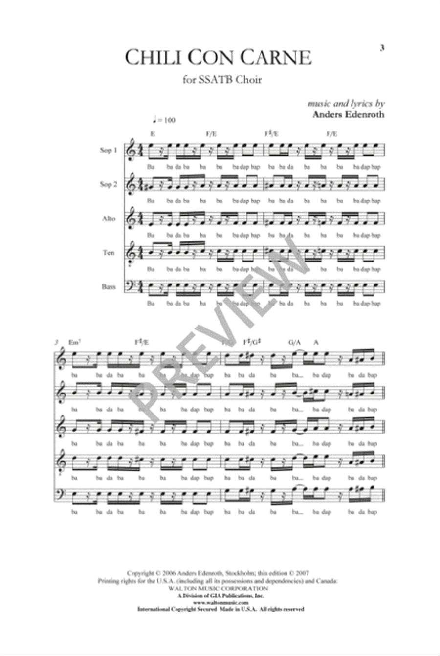 Chili Con Carne (SSATB) SSATB scores gallery preview page 2