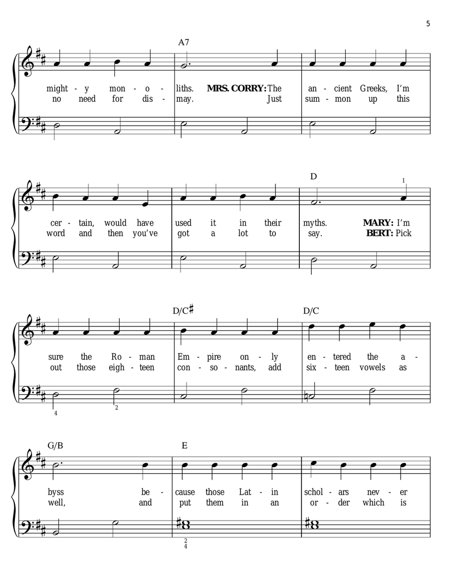 Supercalifragilisticexpialidocious (from Mary Poppins) Voice scores gallery preview page 5