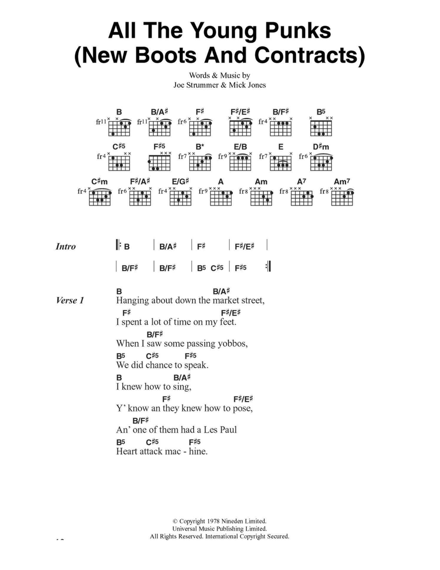 All The Young Punks (New Boots And Contracts) Electric Guitar scores gallery preview page 1