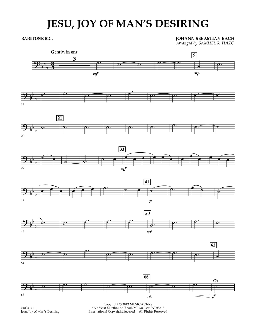 Jesu, Joy Of Man's Desiring - Baritone B.C. Concert Band scores gallery preview page 1