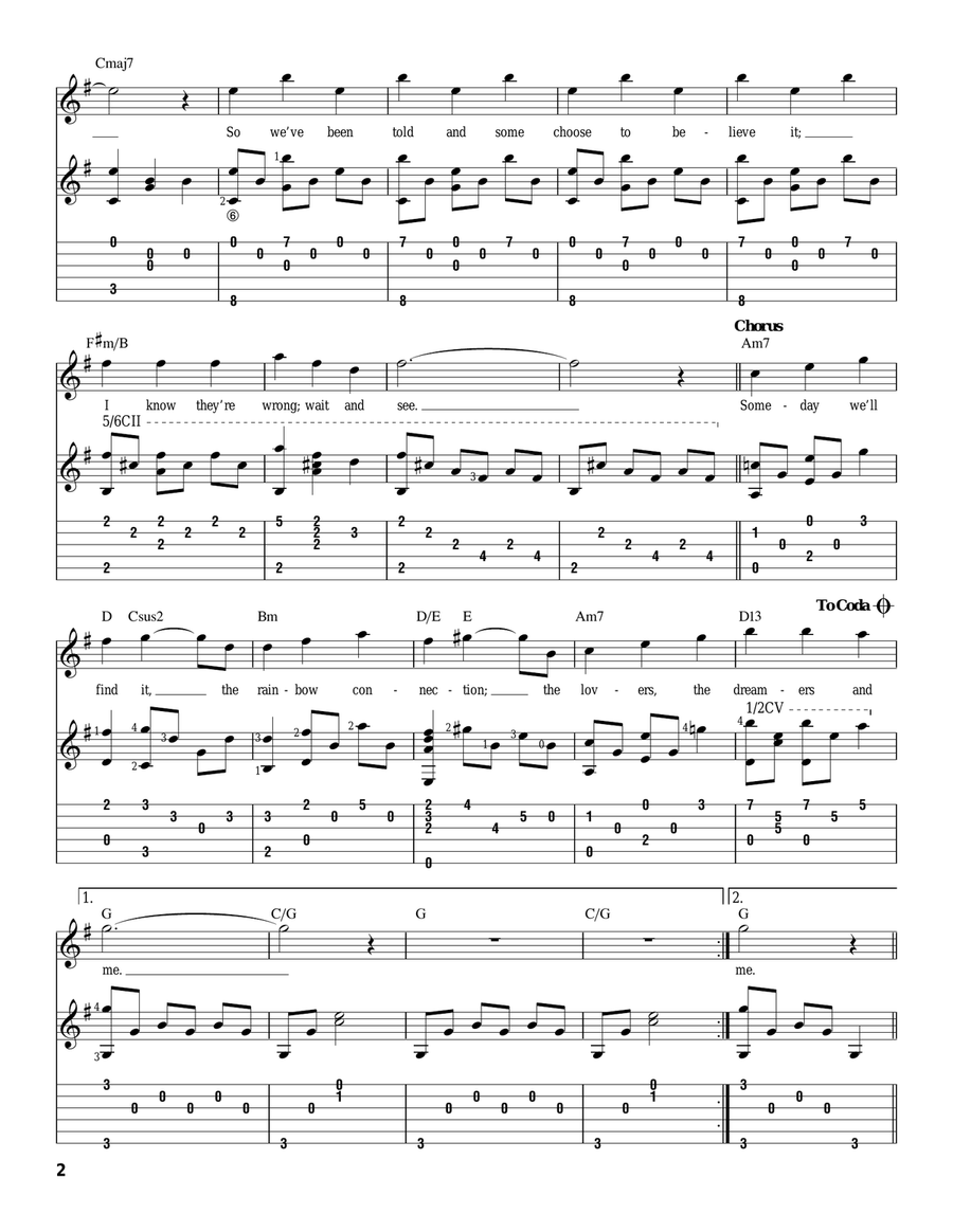The Rainbow Connection Acoustic Guitar scores gallery preview page 2