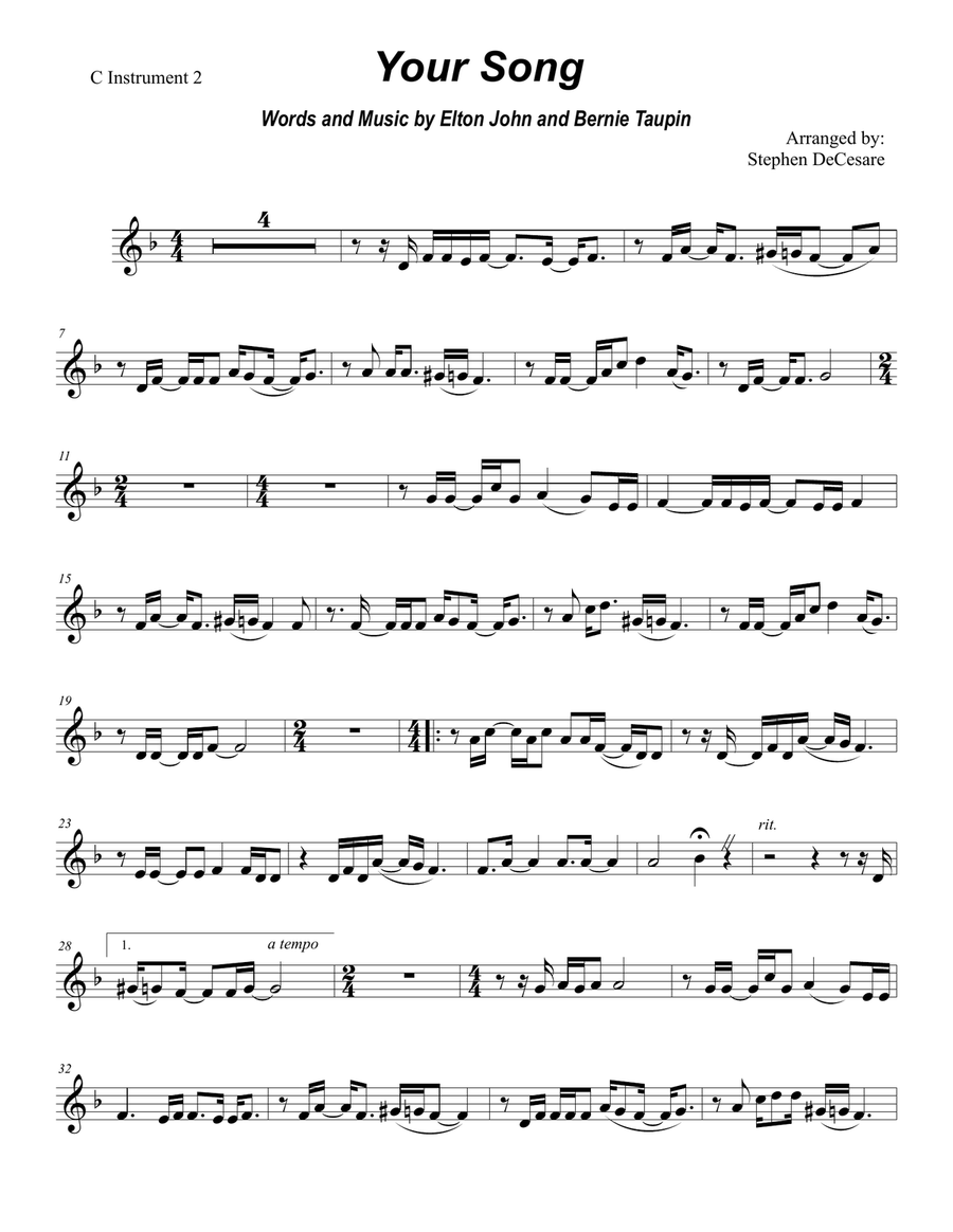 Your Song Flute scores gallery preview page 6