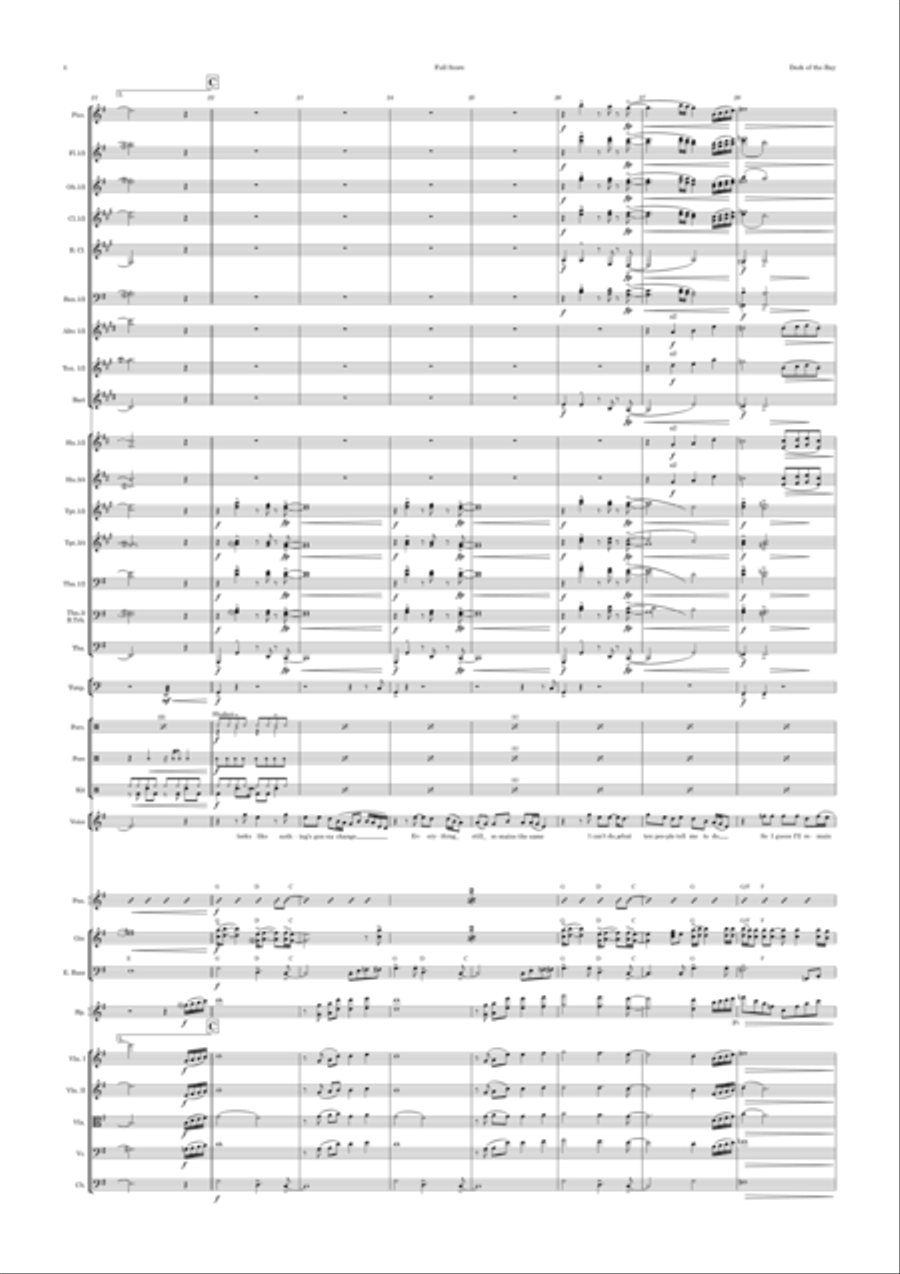 (sittin' On) The Dock Of The Bay Full Orchestra scores gallery preview page 4