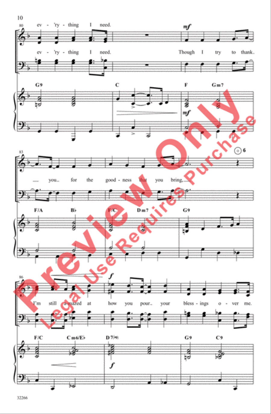 Blessings Over Me 4-Part scores gallery preview page 10
