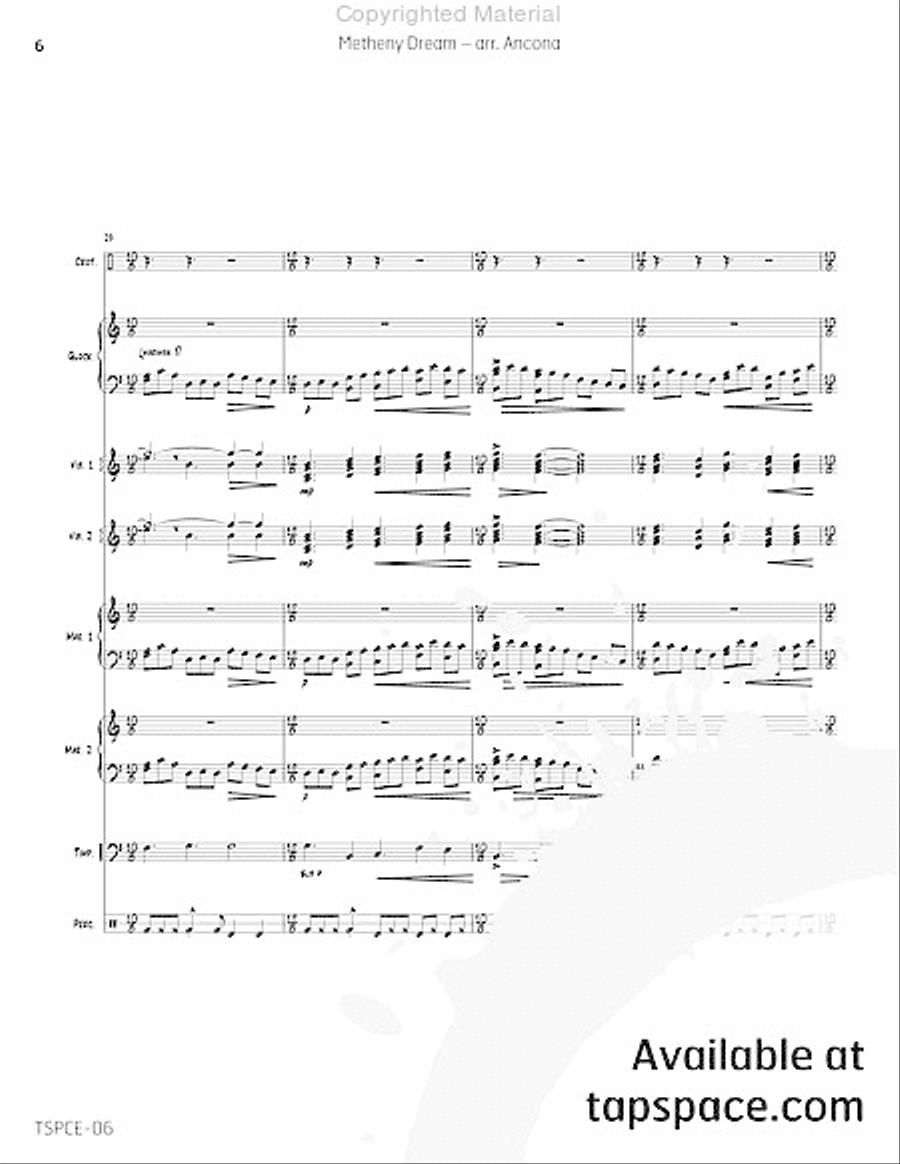 Metheny Dream Percussion Ensemble scores gallery preview page 9