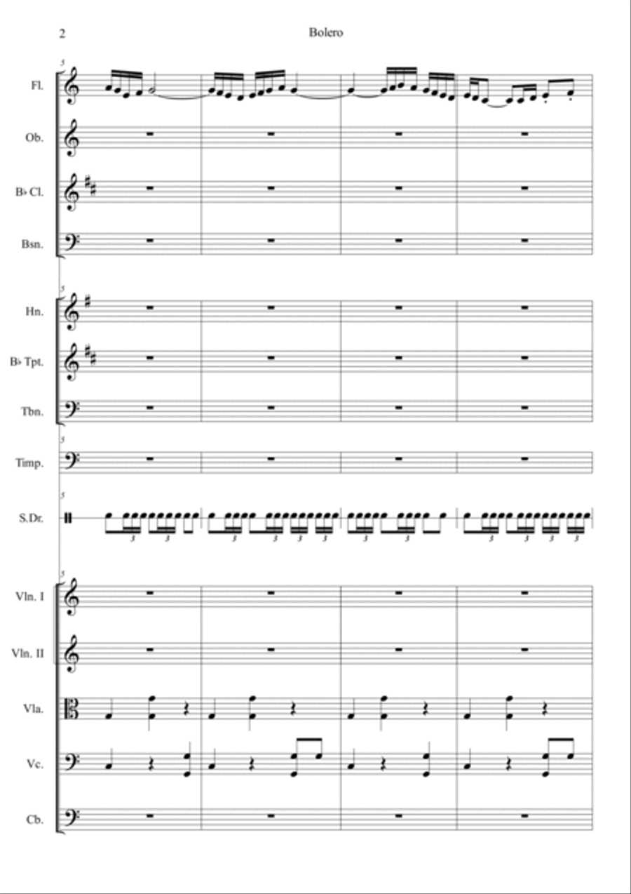 Ravel:Bolero Orchestra scores gallery preview page 2