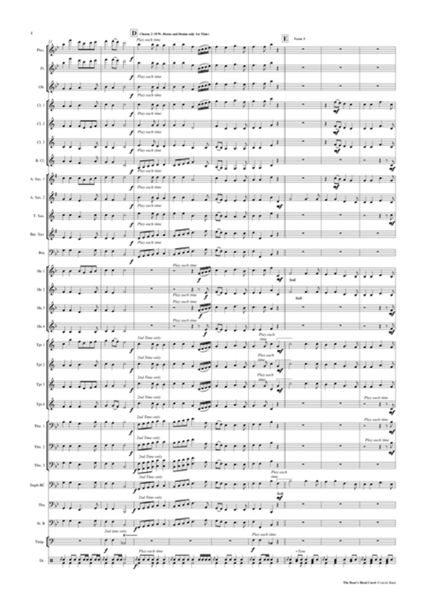 The Boar's Head Carol - Concert Band Score and Parts PDF image number null