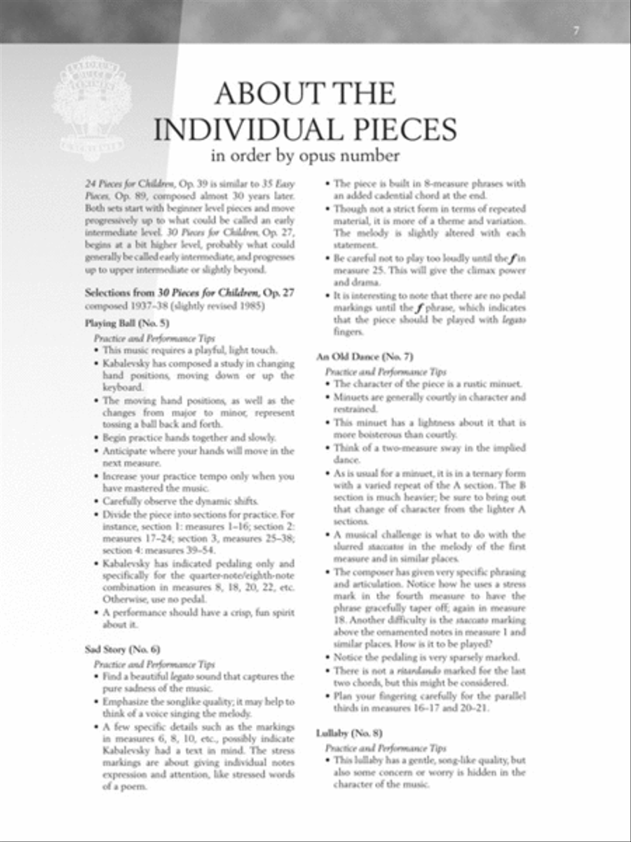 Dmitri Kabalevsky - Selected Piano Pieces Piano Solo scores gallery preview page 5