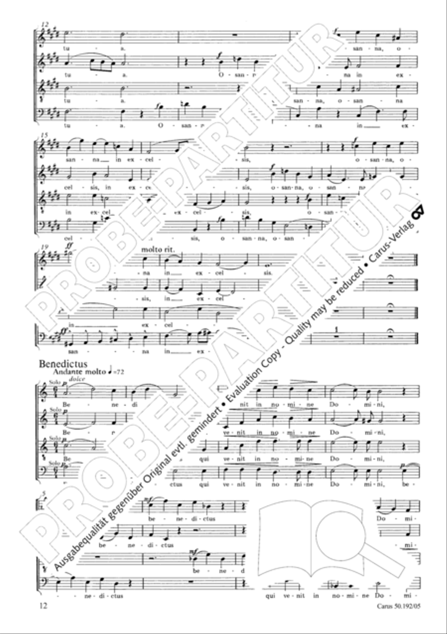 Mass in E major (Missa in E) 4-Part scores gallery preview page 13