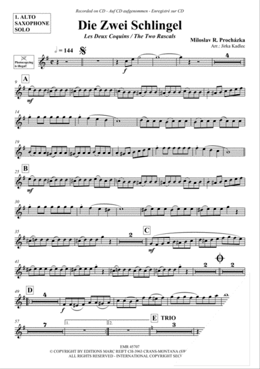 Die Zwei Schlingel Tenor Saxophone scores gallery preview page 3