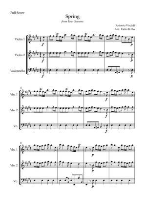 Spring (from Four Seasons of Antonio Vivaldi) for String Trio