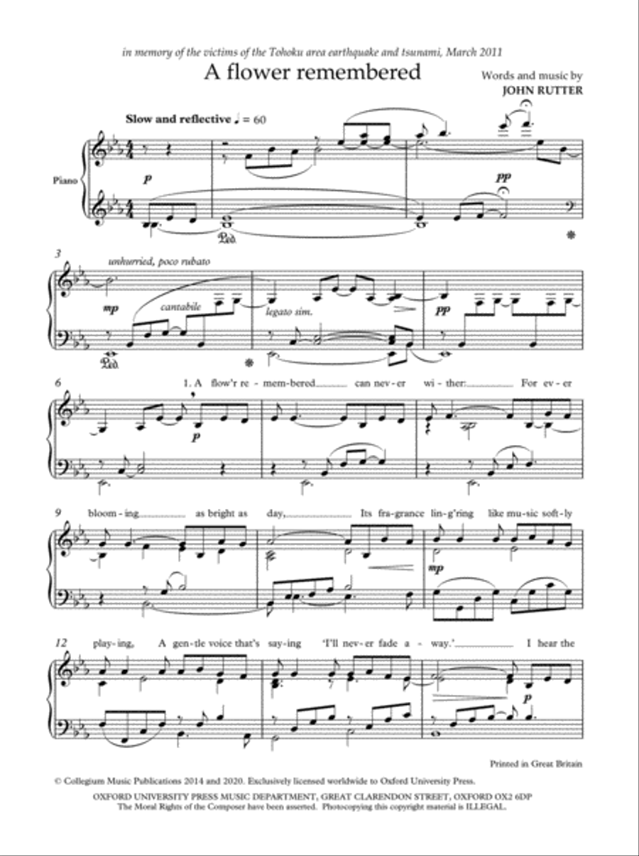 A flower remembered Piano Solo scores gallery preview page 2