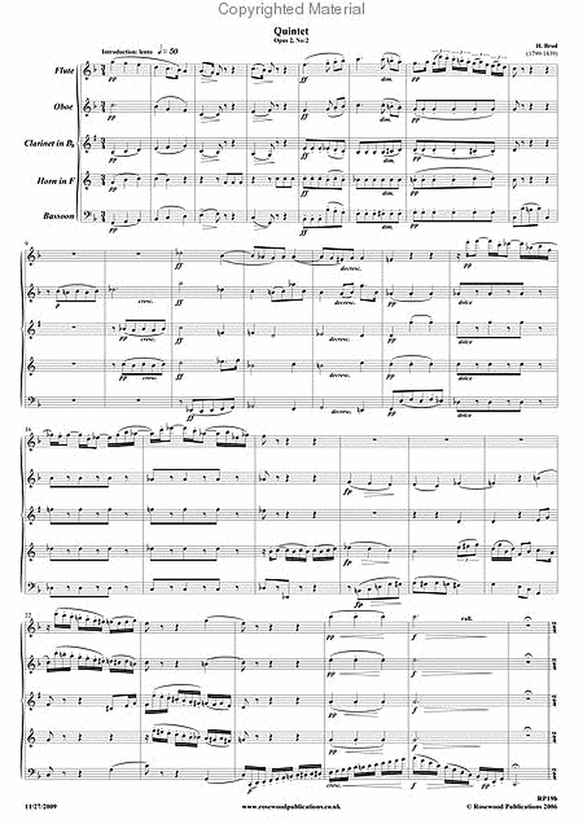 Wind Quintet, Op. 2, No. 2 image number null