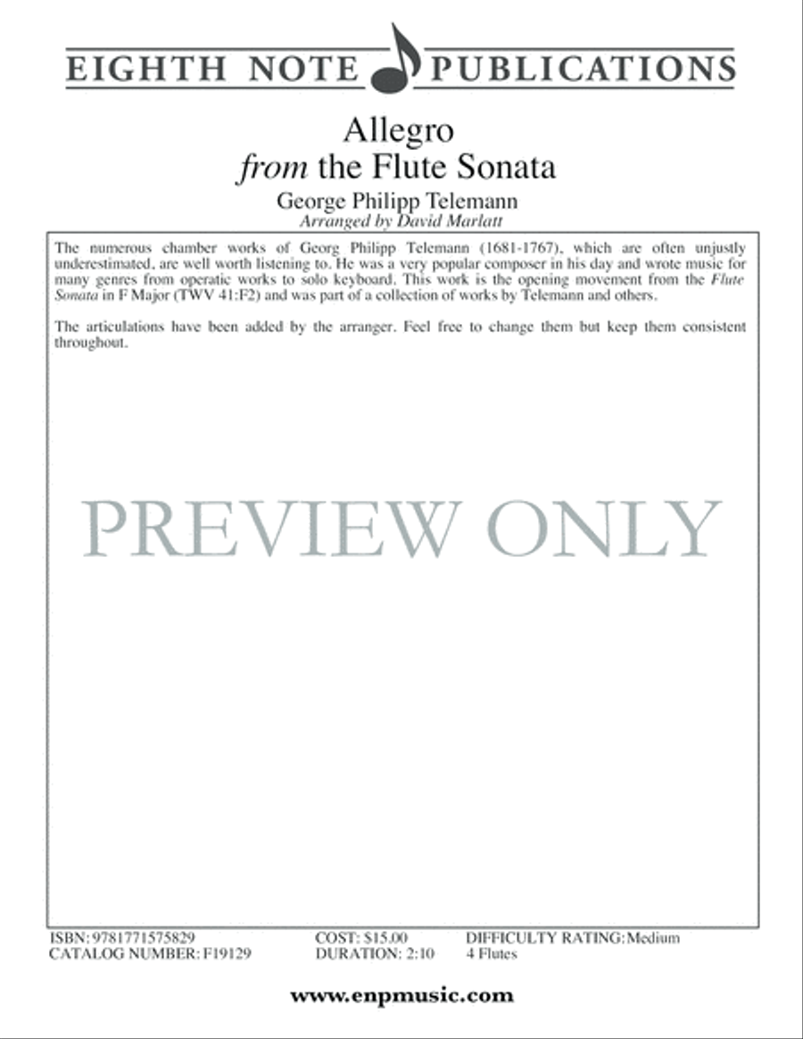 Allegro Flute Quartet scores gallery preview page 2