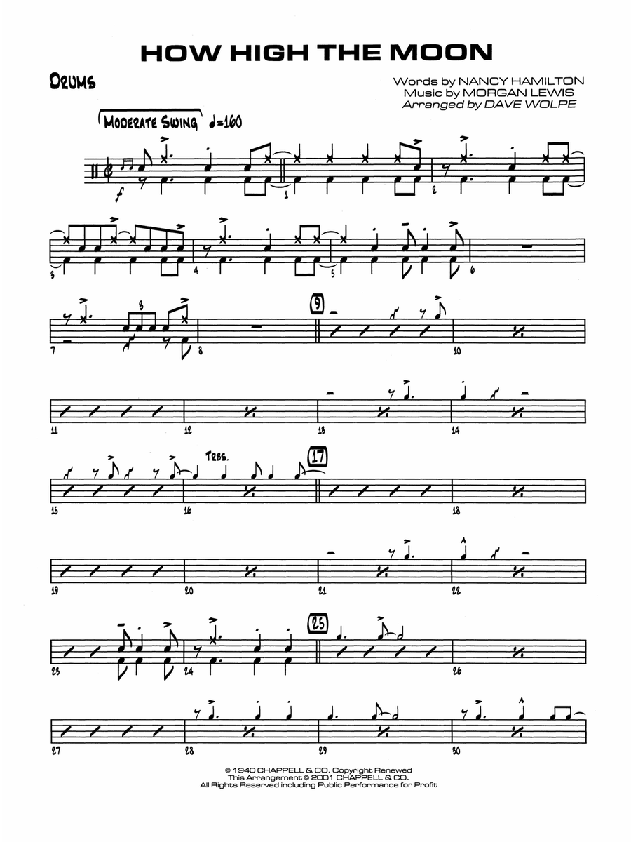 How High the Moon: Drums