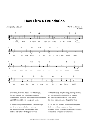 How Firm a Foundation (Key of G Major)