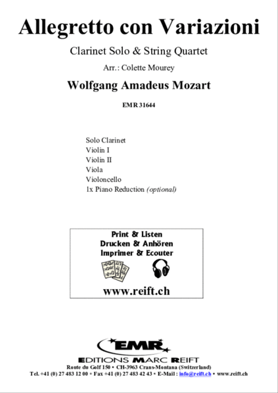 Allegretto con Variazioni Clarinet scores gallery preview page 2