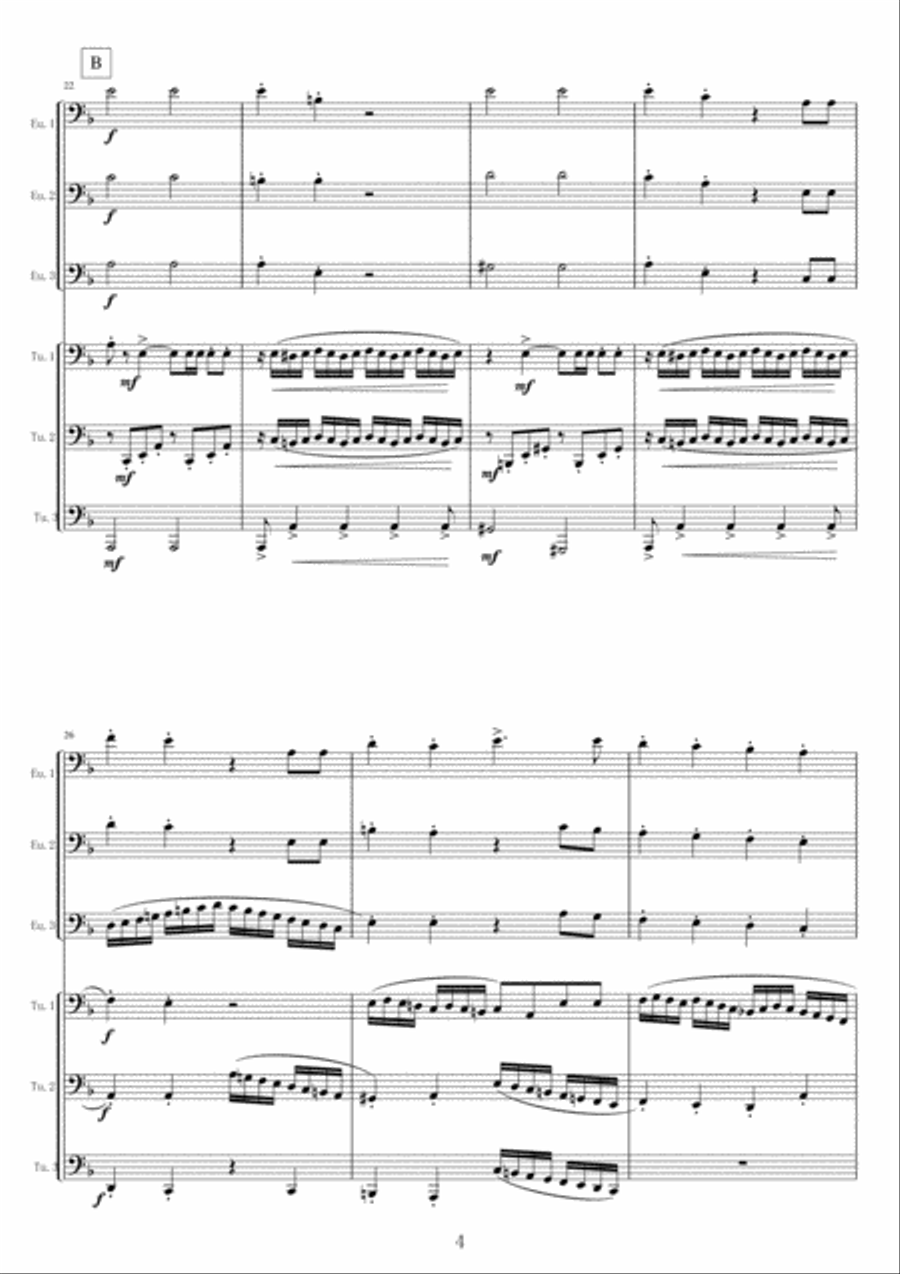 <Bari-Tuba Sextet> Two Movements from Requiem K.626 Chamber Orchestra scores gallery preview page 4