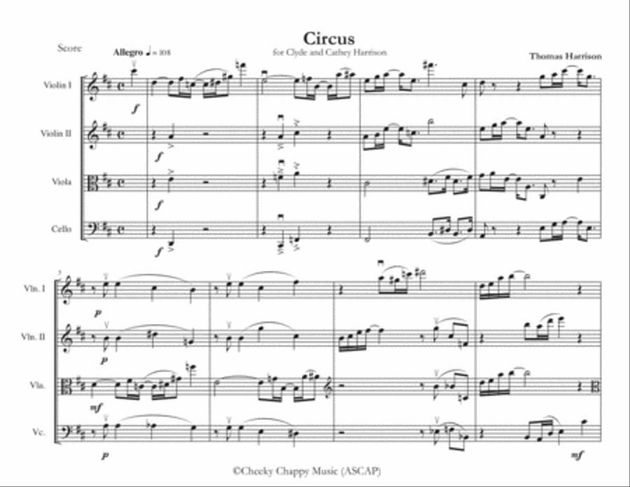 Circus String Quartet scores gallery preview page 2