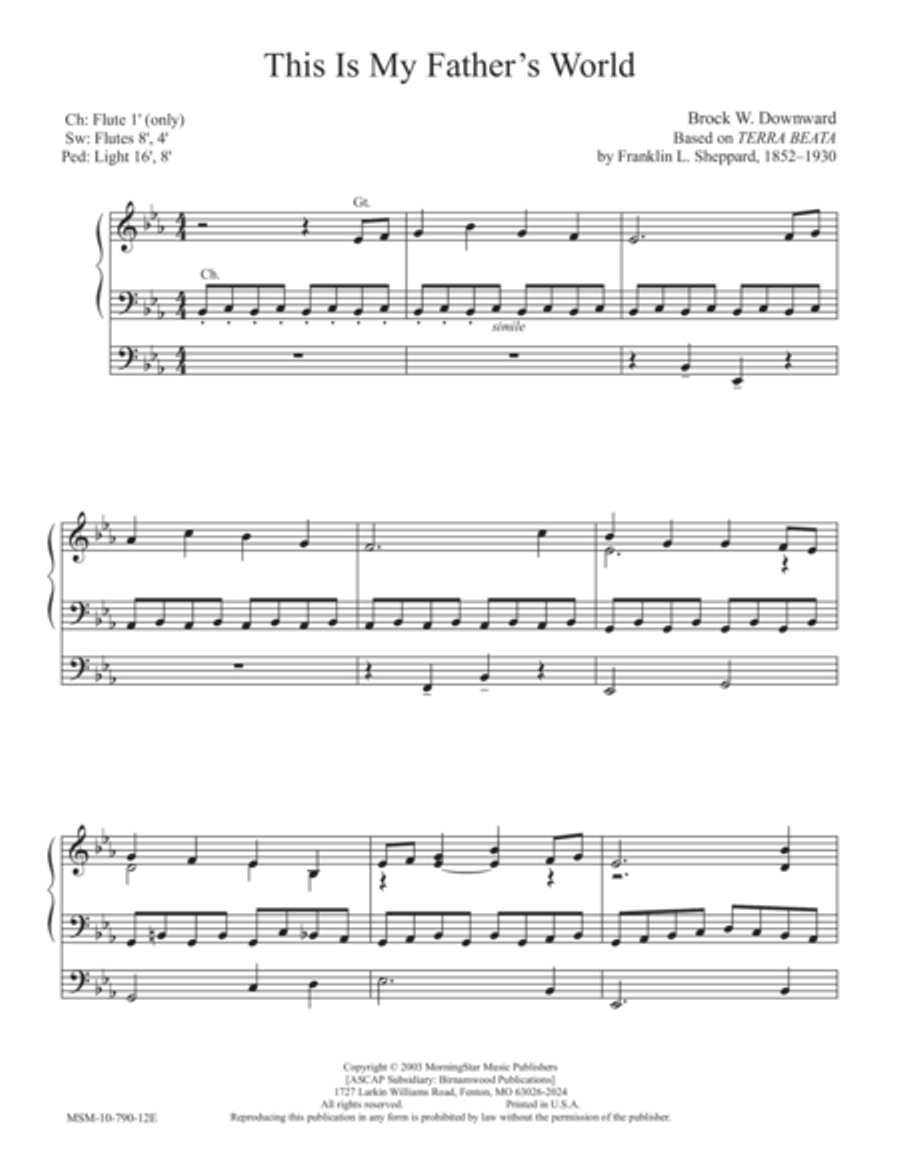 This Is My Father's World Organ scores gallery preview page 1