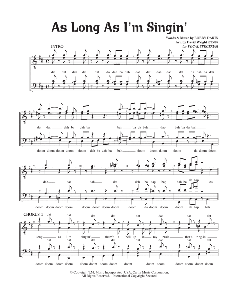 As Long As I'm Singing A Cappella scores gallery preview page 1