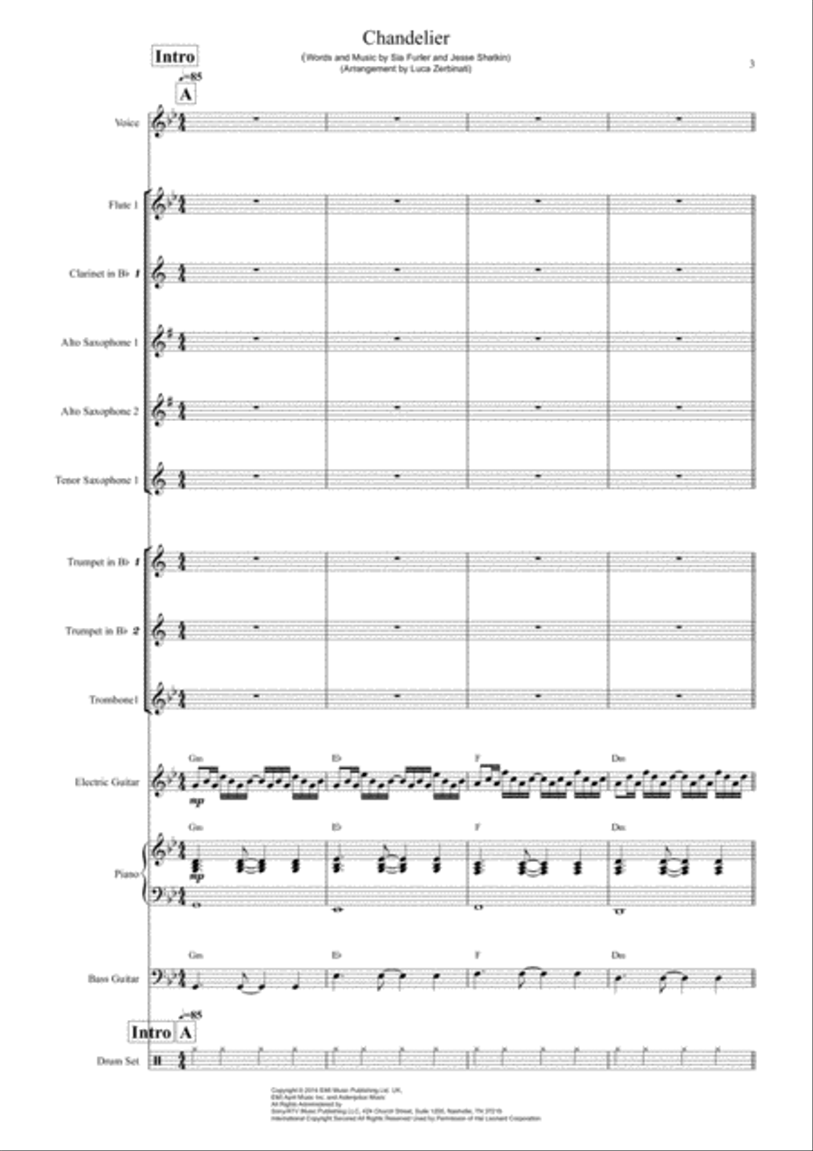 Chandelier Large Ensemble scores gallery preview page 3