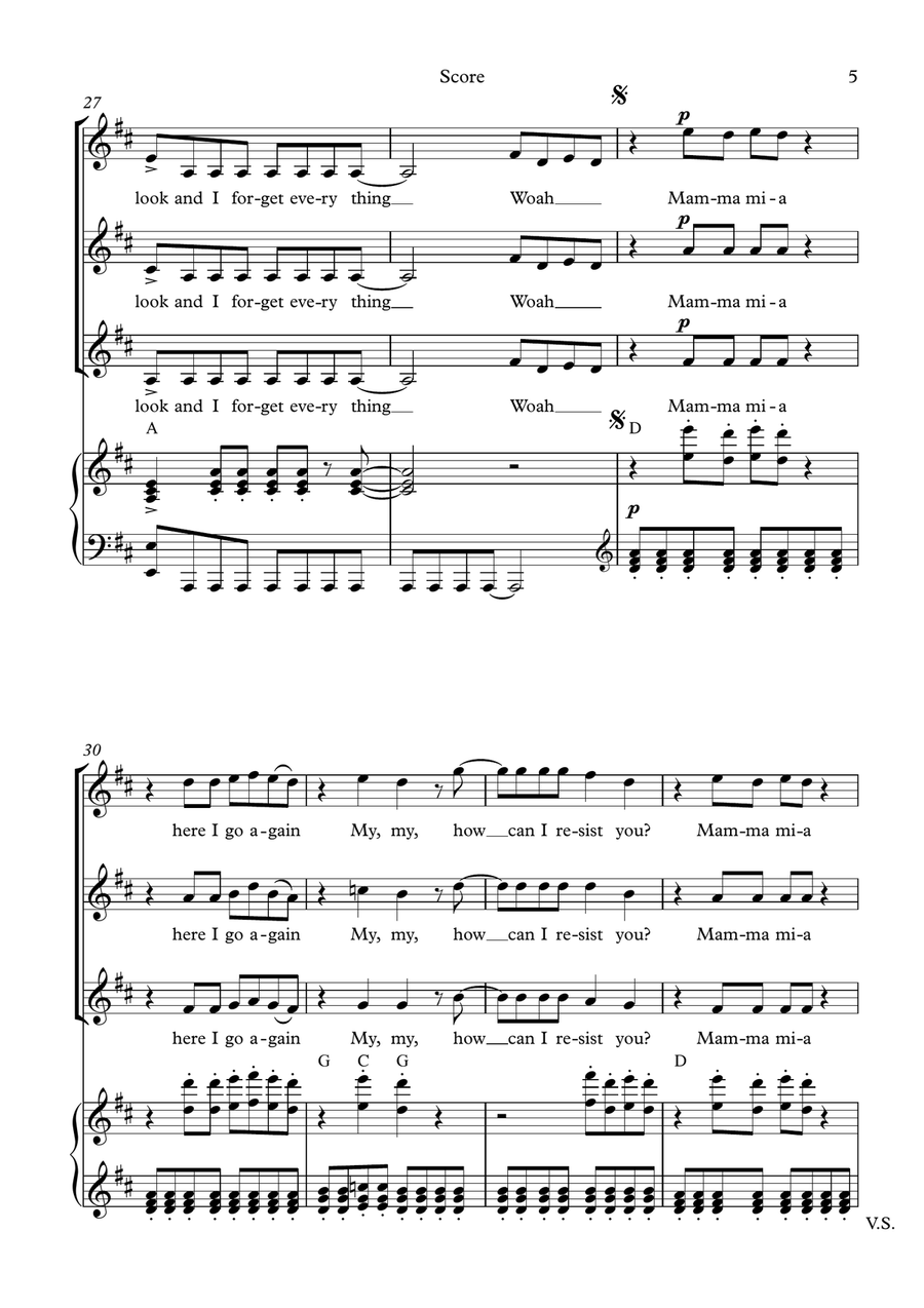 Mamma Mia SSA scores gallery preview page 6