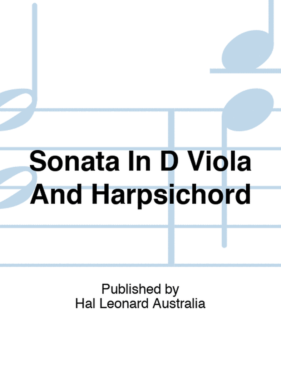 Sonata In D Viola And Harpsichord