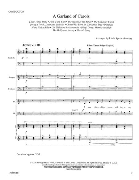 A Garland of Carols - Brass and Handbells Score and Parts