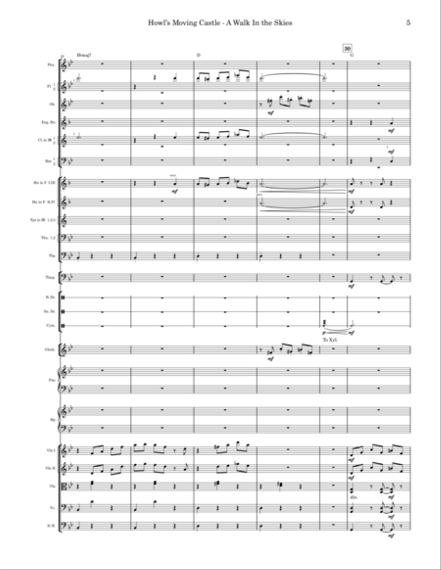 Howl's Moving Castle Full Orchestra scores gallery preview page 5