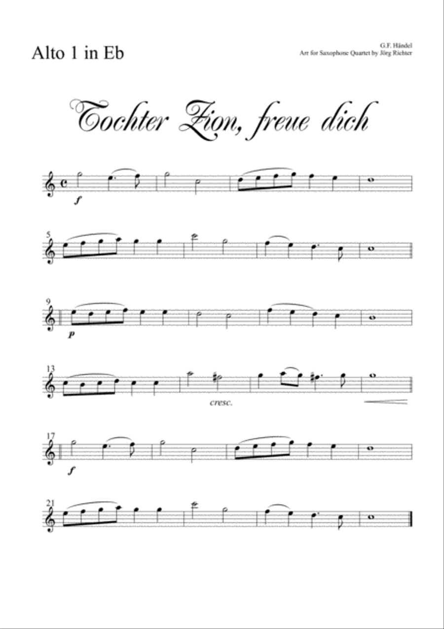 Zion's Daughter for Saxophone Quartet Saxophone Quartet scores gallery preview page 4