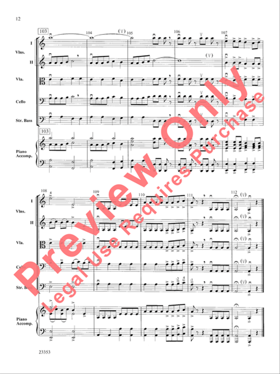 Conquistador! String Orchestra scores gallery preview page 13
