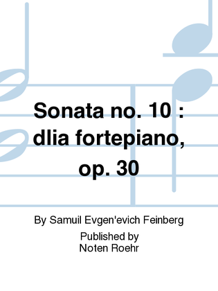 Book cover for Sonata no. 10