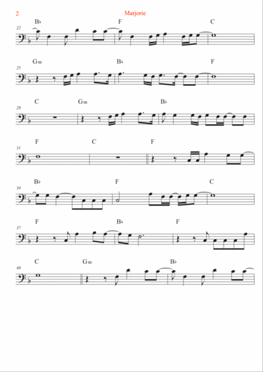 Marjorie Marjorie Trombone Solo scores gallery preview page 2