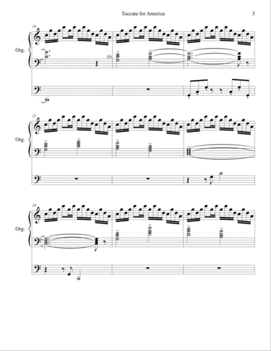 Toccata for America (organ), by Brenda Portman Organ Solo scores gallery preview page 4