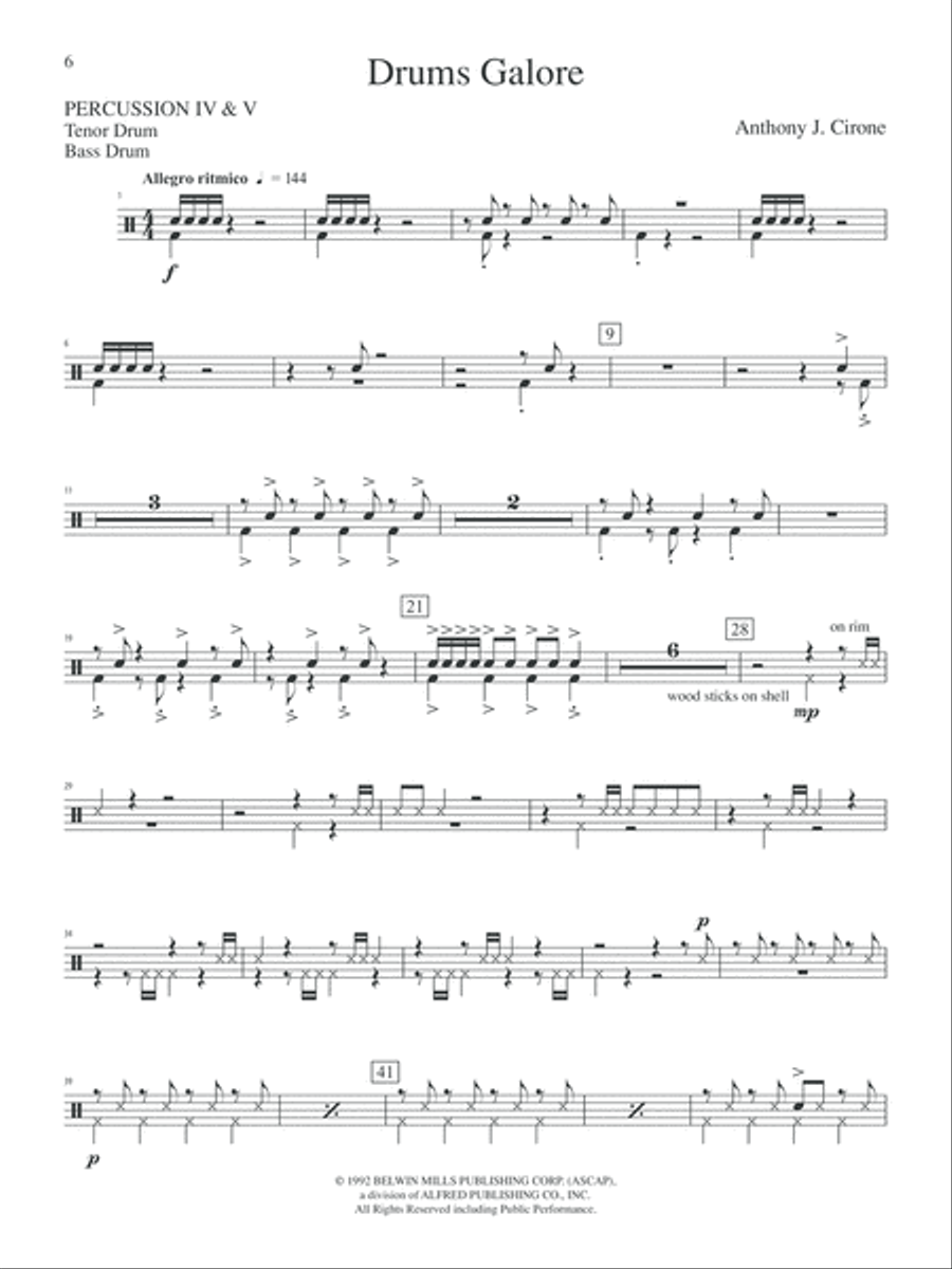 The Anthony J. Cirone Intermediate Percussion Ensemble Collection: 4th & 5th Percussion Percussion Ensemble scores gallery preview page 6