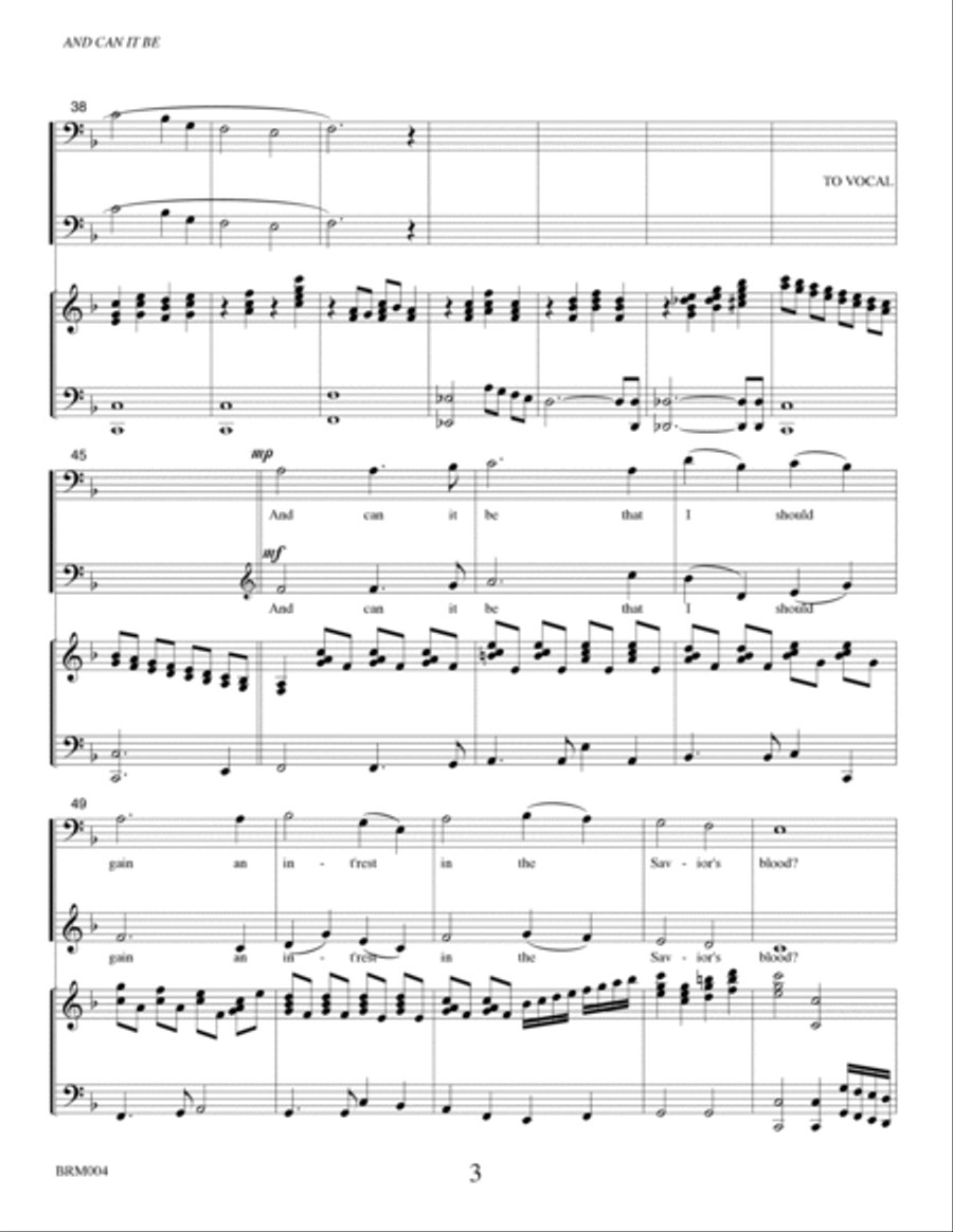 AND CAN IT BE - Trombone Duet with Piano. Optional M/F Vocal on one verse (or Congregation) Grade 2+ Choir scores gallery preview page 3