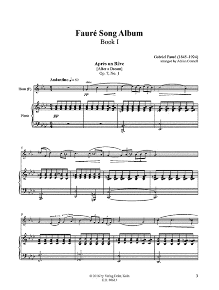 Fauré Song Album I (für Horn und Klavier)