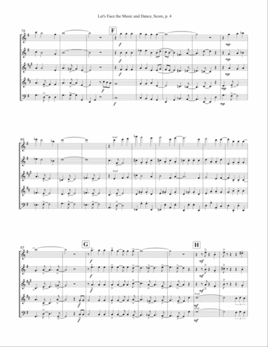 Let''s Face The Music And Dance Woodwind Quintet scores gallery preview page 4