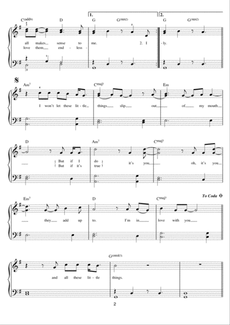 Little Things Little Things Easy Piano scores gallery preview page 2